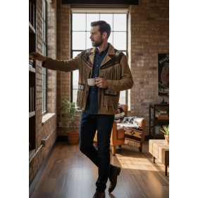 Veste à franges 4 Homme...